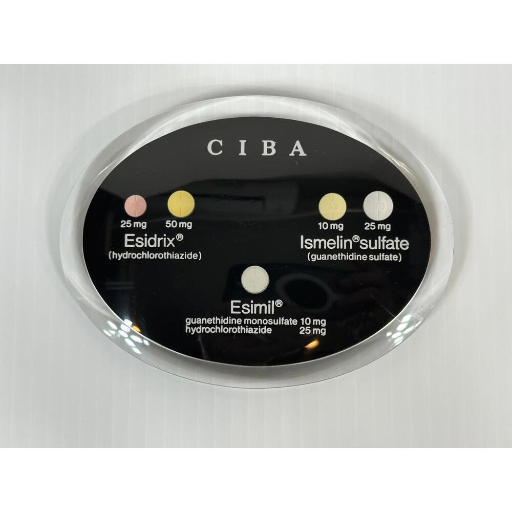 Vintage CIBA Pharmaceuticals Antihypertensive Doctor Promo‎ Paper Weight Display
